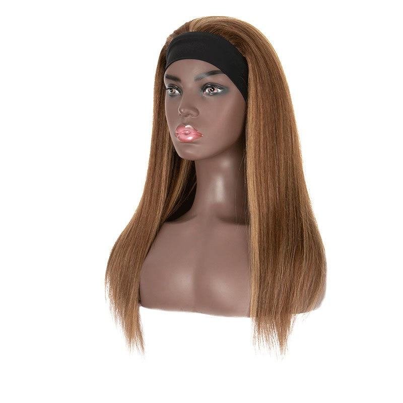 New Arrival 8" - 24" Special Color With Highlight Machine Made Headband Wig