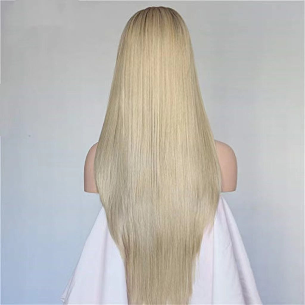 Long Natural Blonde Ombre Synthetic Lace Front Wig