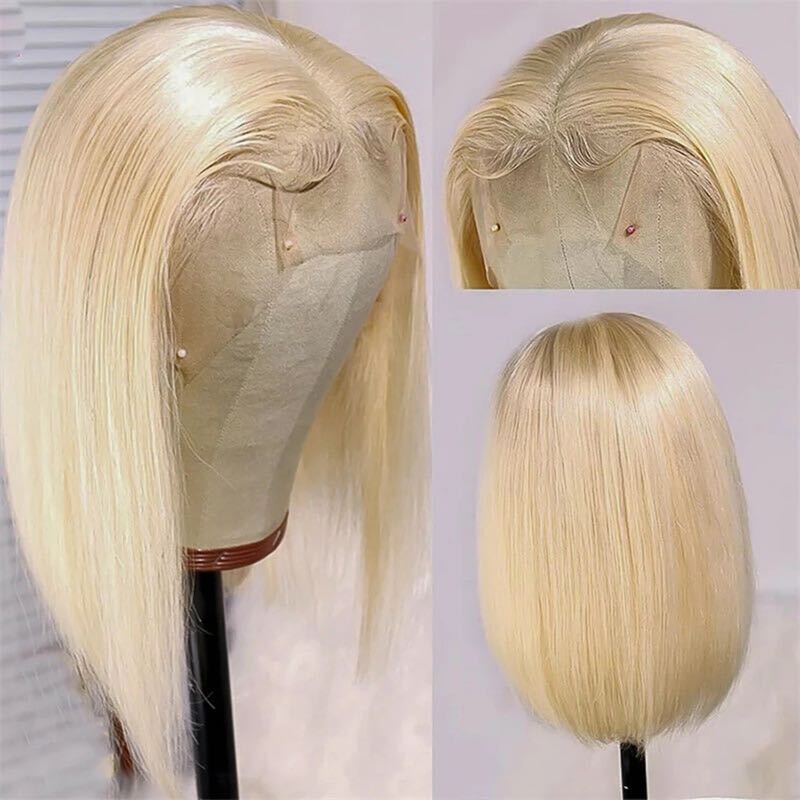 14" Straight & Hot Blonde Bob 4" Lace Front Wig