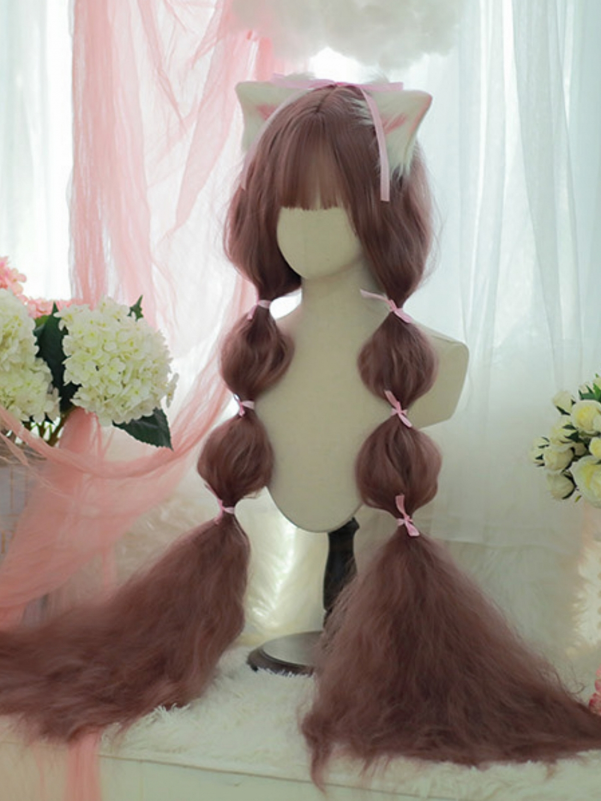 2021 New Style Fuchsia Purple Super Long Wavy Synthetic Wig With Bangs