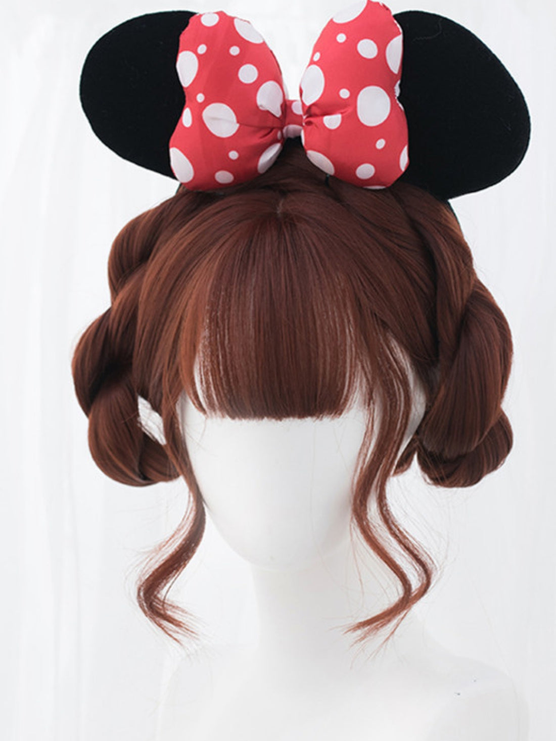 New Style Ginger Brown Long Synthetic Wig with Bangs