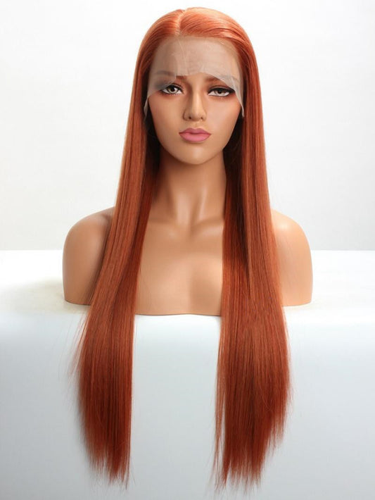 Custom Color And Length 16"-24" Available Light Copper Red Color #130 Virgin Human Hair Lace front Wig