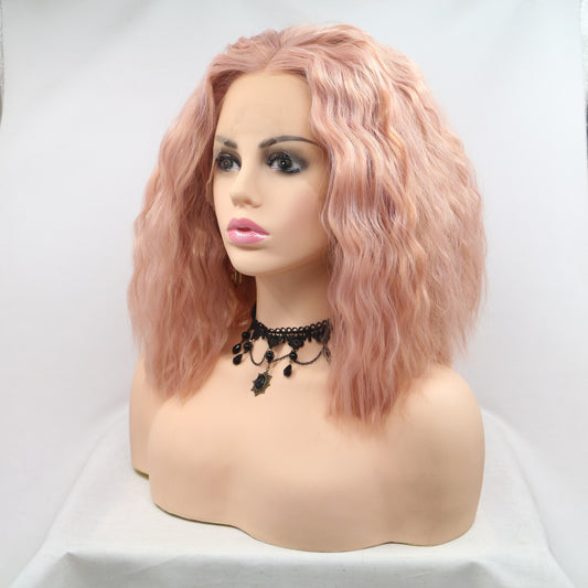 Candy Pink Water Wave Wig