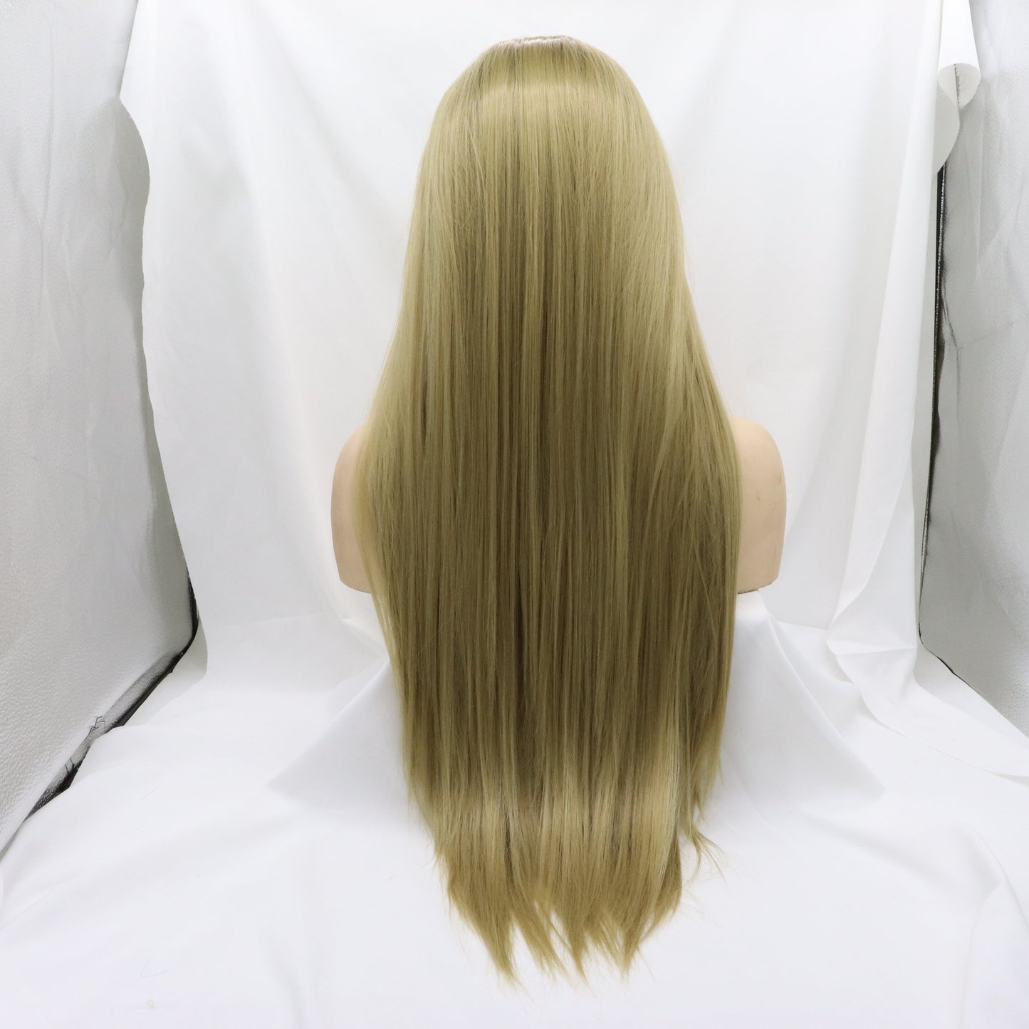 Dusty Yellow Mix Gray Long Straight Hair Wig