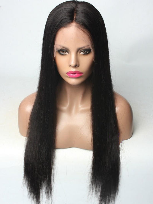 STOCKED 20''-24'' PRE-PLUCKED HAIRLINE STRAIGHT GLUELESS FULL LACE HUMAN HAIR WIG