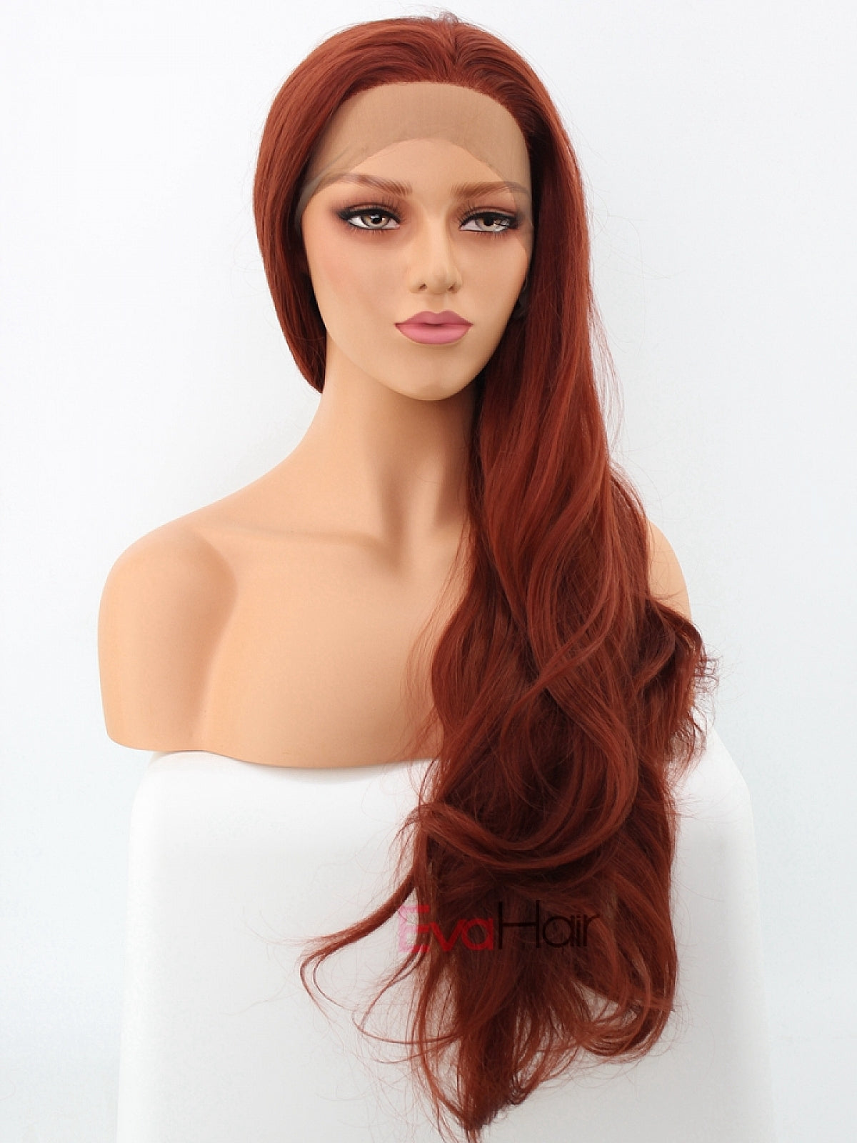 Reddish Brown Synthetic Lace Front Wig With Popular Wavy Style